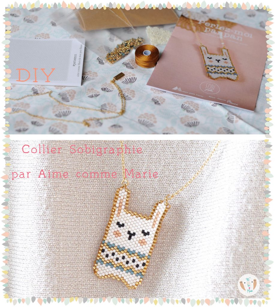 Kit DIY collier lapin en perles Miyuki par Sobigraphie et Aime comme Marie
